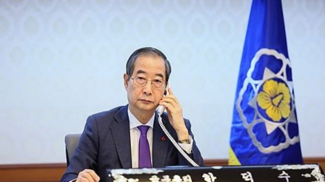 韩国国务总理同美国总统通话 讨论韩美同盟等事宜